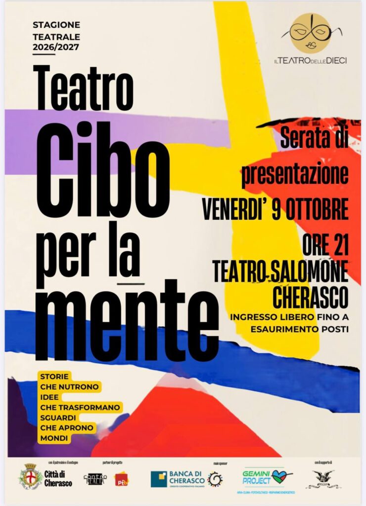 SERATA DI PRESENTAZIONE STAGIONE TEATRALE “TEATRO CIBO PER LA MENTE 2026/2027”